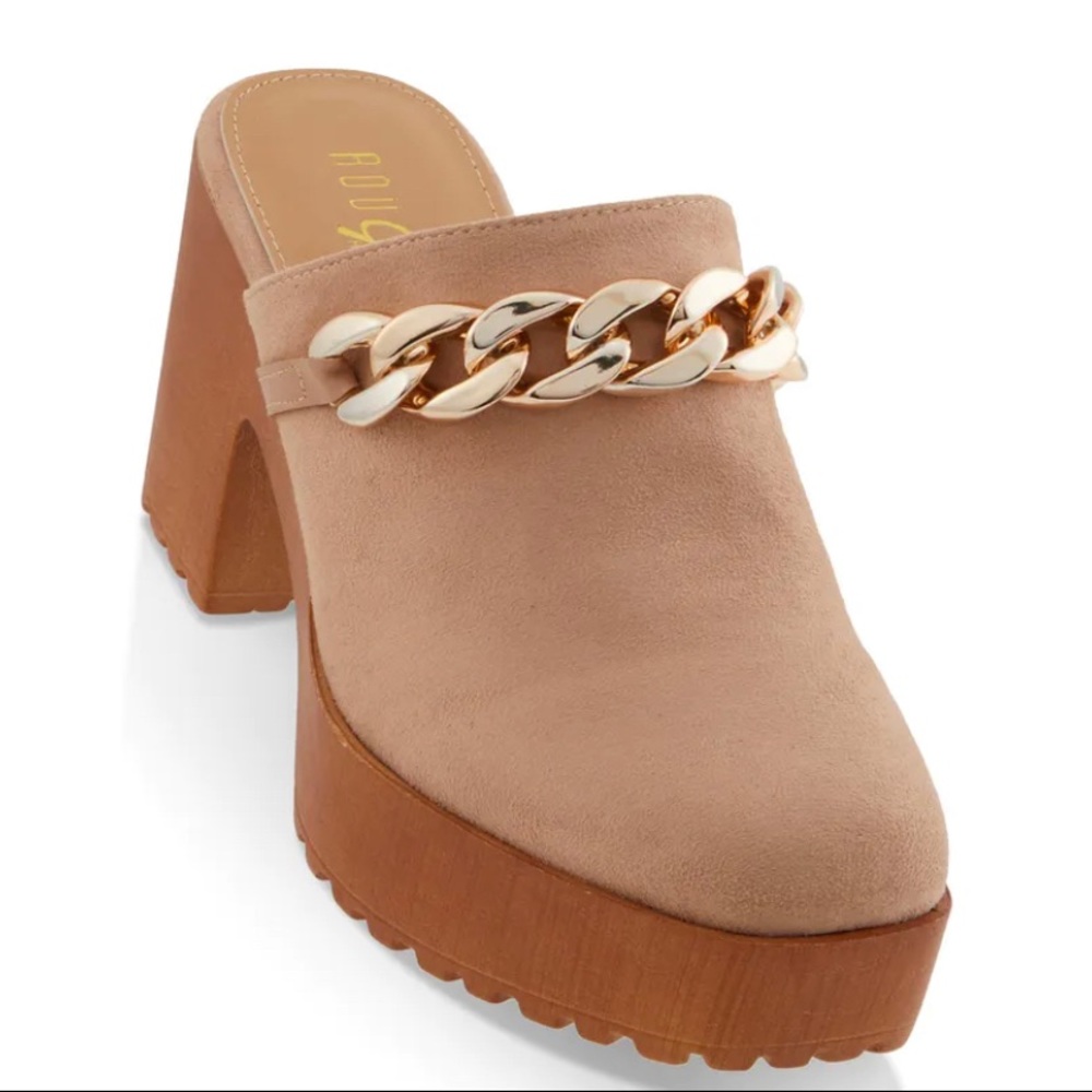 Chain Platform clog wedges - Mauve S